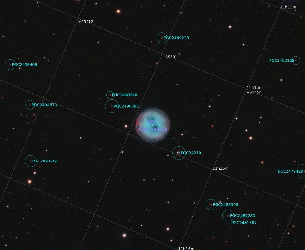 M97 The Owl Nebula Annotated